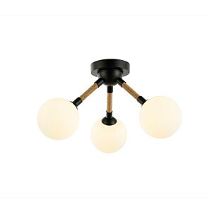 Capilano  Semi Flush Mount in Black by Artcraft