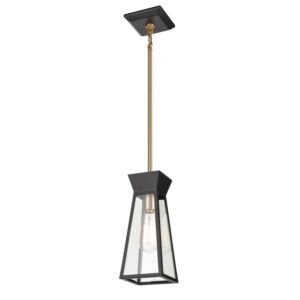 Lucian  Pendant in Black and Brushed Brass by Artcraft