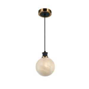 Gem  Pendant in Black and Brushed Brass by Artcraft