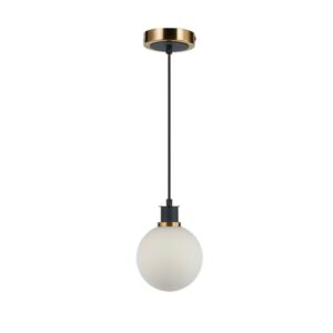 Gem  Pendant in Black and Brushed Brass by Artcraft