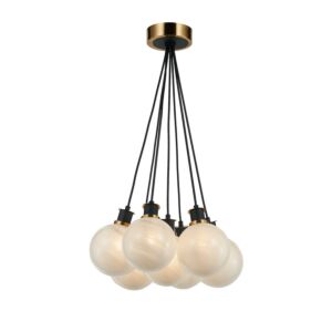 Gem  Pendant in Black and Brushed Brass by Artcraft