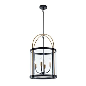 Bonita  Pendant in Black and Brushed Brass by Artcraft