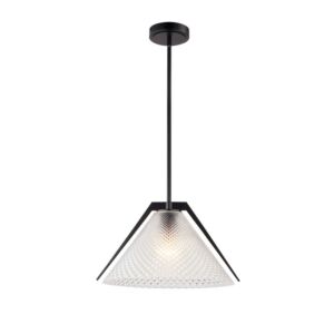 Baltic  Pendant in Black and Brushed Brass by Artcraft