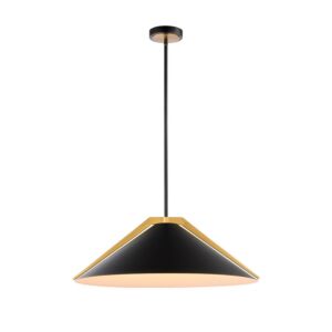 Baltic  Pendant in Black and Brushed Brass by Artcraft