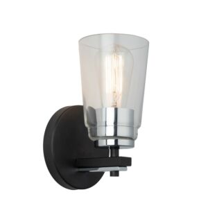 Essex  Bathroom Vanity Light in Black and Chrome by Artcraft