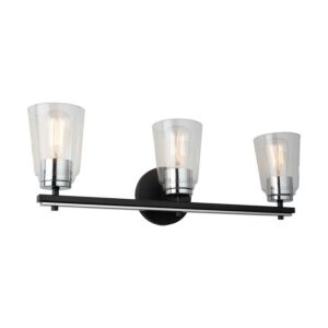 Essex  Bathroom Vanity Light  in Black and Chrome by Artcraft