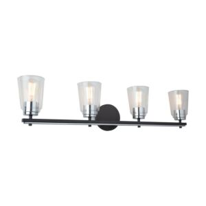 Essex  Bathroom Vanity Light  in Black and Chrome by Artcraft