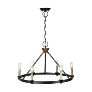 Notting Hill  Chandelier in Black and Brushed Brass by Artcraft