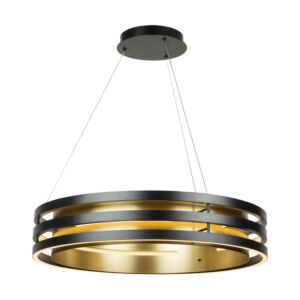 Toledo LED Chandelier in Black and Brushed Brass by Artcraft