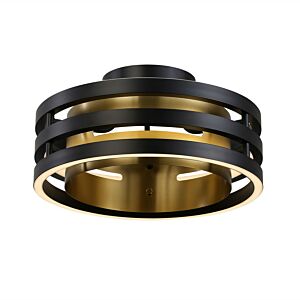 Toledo LED Semi Flush Mount in Black and Brushed Brass by Artcraft