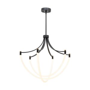 Cascata LED Chandelier in Black and Brushed Brass by Artcraft