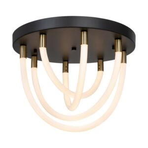 Cascata LED Flush Mount in Black and Brushed Brass by Artcraft