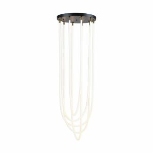 Cascata LED Chandelier in Black and Brushed Brass by Artcraft