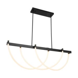 Cascata LED Island Pendant in Black and Brushed Brass by Artcraft