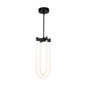 Cascata LED Pendant in Black and Brushed Brass by Artcraft