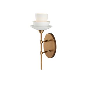 Etiquette  Wall Sconce in Antique Brass White by Currey and Company