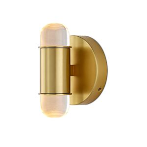 Capsule LED Wall Sconce in Brushed Brass Clear by Currey and Company