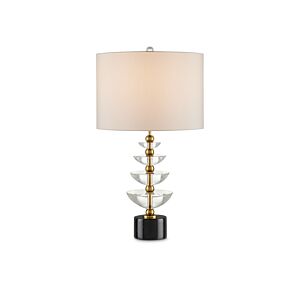 Waterfall  Table Lamp in Clear Natural Brass by Currey and Company