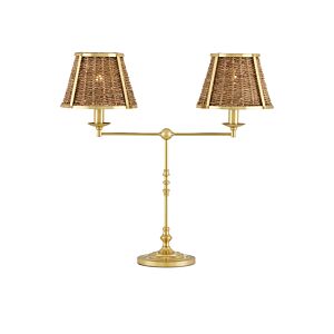 Deauville  Desk Lamp in Polished Brass Natural by Currey and Company