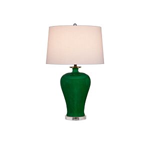 Imperial  Table Lamp in Imperial Green Clear Natural Brass by Currey and Company