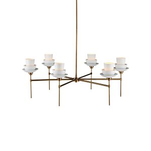 Etiquette  Chandelier in Antique Brass White by Currey and Company