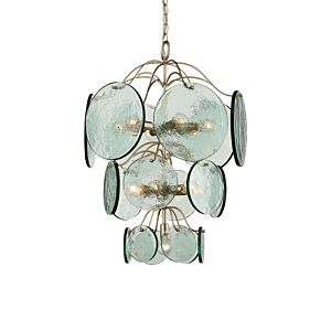 Rovigo  Chandelier in Clear Silver Leaf by Currey and Company