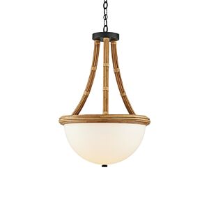 Morningside LED Semi Flush Mount in Natural Frosted White Satin Black by Currey and Company