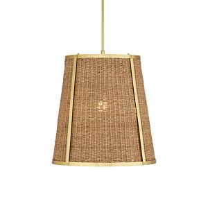 Deauville  Pendant in Natural Polished Brass by Currey and Company