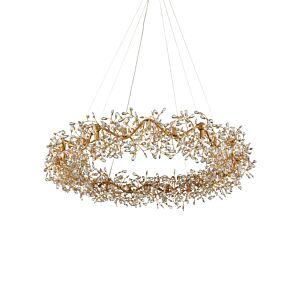 Crystal Bud  Chandelier in Clear Brass by Currey and Company