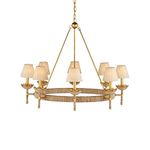 Vichy  Chandelier in Natural Contemporary Gold Leaf Contemporary Gold by Currey and Company