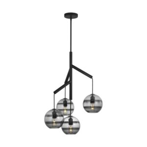 Sedona 4-Light Chandelier in Nightshade Black