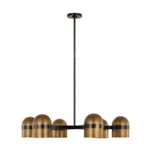 Octavia LED Chandelier in Blackened Bronze Bright Worn Brass by Visual Comfort Modern