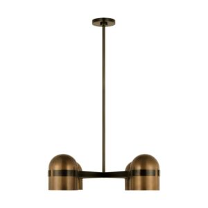 Octavia LED Chandelier in Blackened Bronze Bright Worn Brass by Visual Comfort Modern