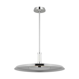 Saucer LED Pendant in Polished Nickel by Visual Comfort Modern