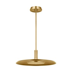 Saucer LED Pendant in Natural Brass by Visual Comfort Modern