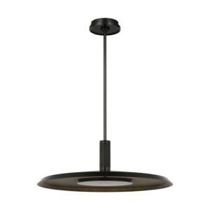 Saucer LED Pendant in Dark Bronze Darkened Brass by Visual Comfort Modern