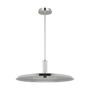 Saucer LED Pendant in Polished Nickel by Visual Comfort Modern