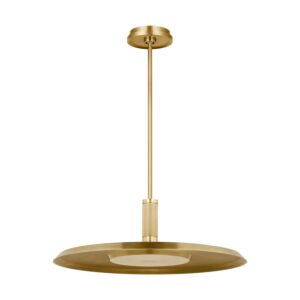 Saucer LED Pendant in Natural Brass by Visual Comfort Modern