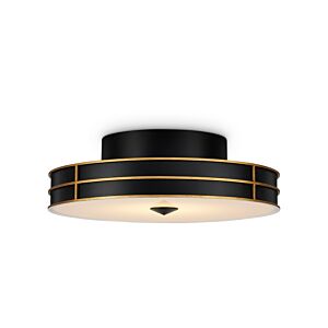 Fielding  Flush Mount in Satin Black Contemporary Gold Sugar White by Currey and Company