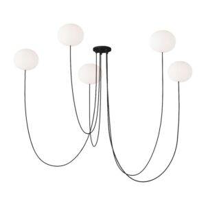 Helium LED Chandelier in Matte Black by Visual Comfort Modern