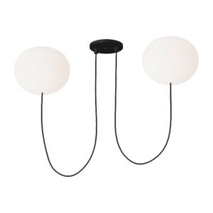 Helium LED Chandelier in Matte Black by Visual Comfort Modern