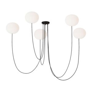 Helium LED Chandelier in Matte Black by Visual Comfort Modern