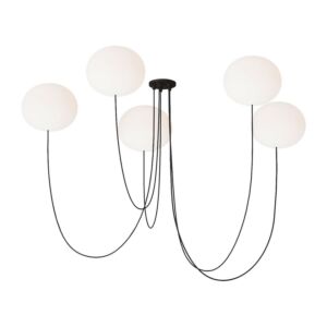 Helium LED Chandelier in Matte Black by Visual Comfort Modern