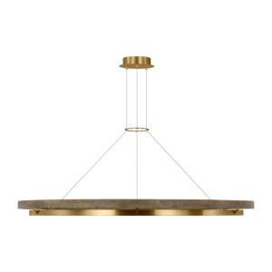 Grace LED Chandelier in Natural Brass  Weathered Oak by Visual Comfort Modern