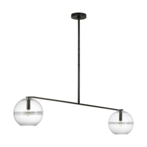 Lowing Two Light Chandelier in Blackened Forged by Visual Comfort Modern