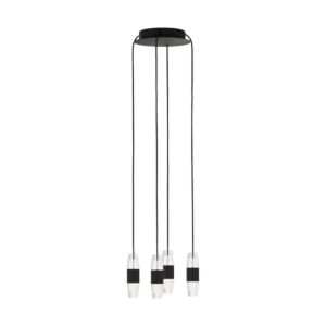 Lassell 4-Light LED Chandelier in Nightshade Black