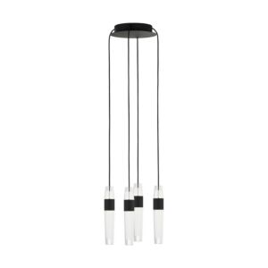 Lassell 4-Light LED Chandelier in Nightshade Black