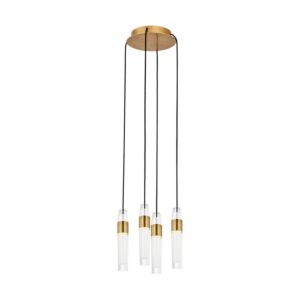 Lassell LED Chandelier in Natural Brass by Visual Comfort Modern