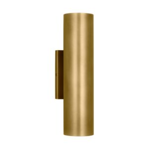 Pressa LED Outdoor Wall Mount in Natural Brass by Visual Comfort Modern