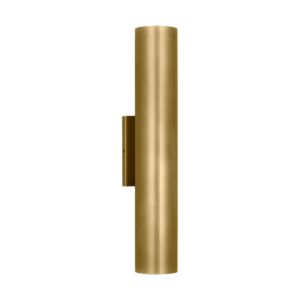 Pressa LED Outdoor Wall Mount in Natural Brass by Visual Comfort Modern